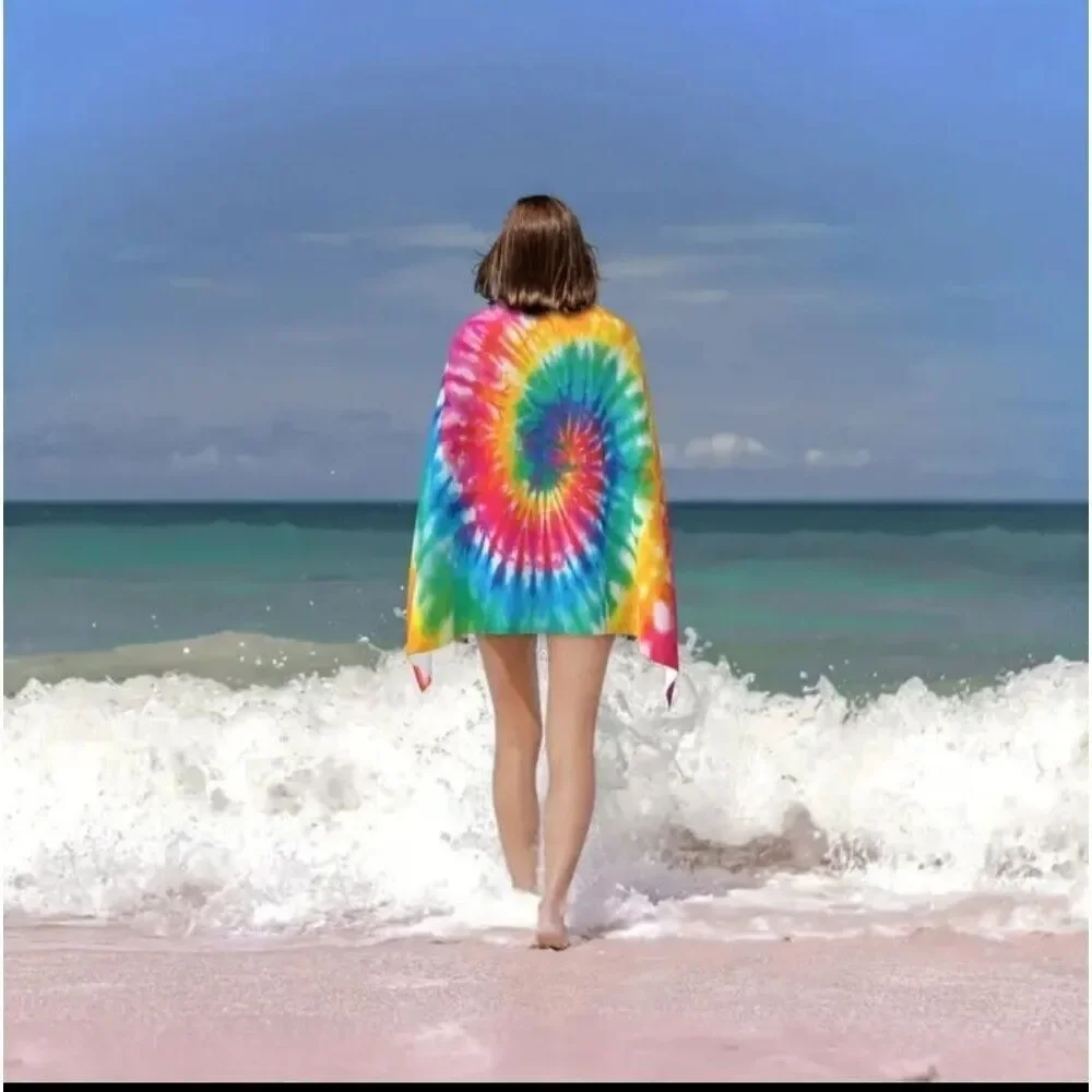 TIE dye swirl microfiber lightweight moisture wicking towel
